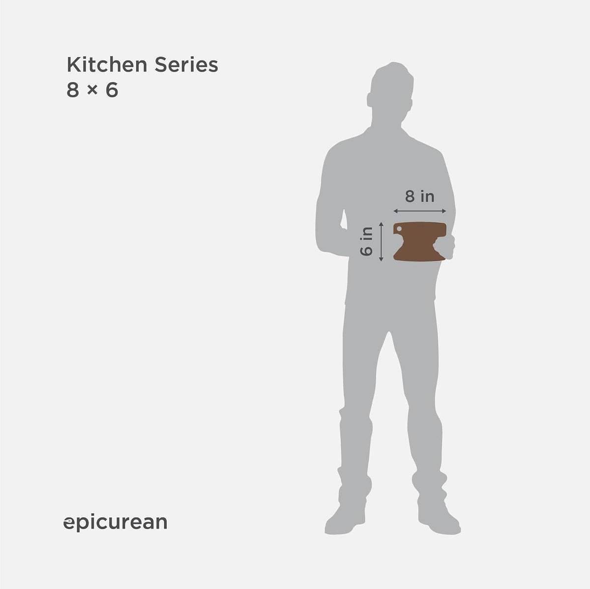 Epicurean Kitchen Series – Tabla de cortar, Nuez moscada, 8-Inch by 6-Inch, 1