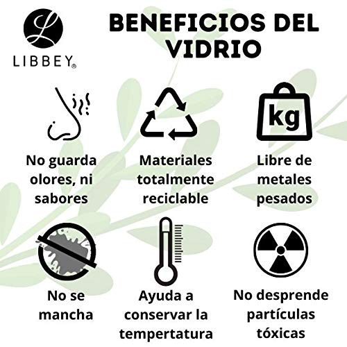 Libbey Juego de 6 Copas de vidrio para Malteada 350 ml