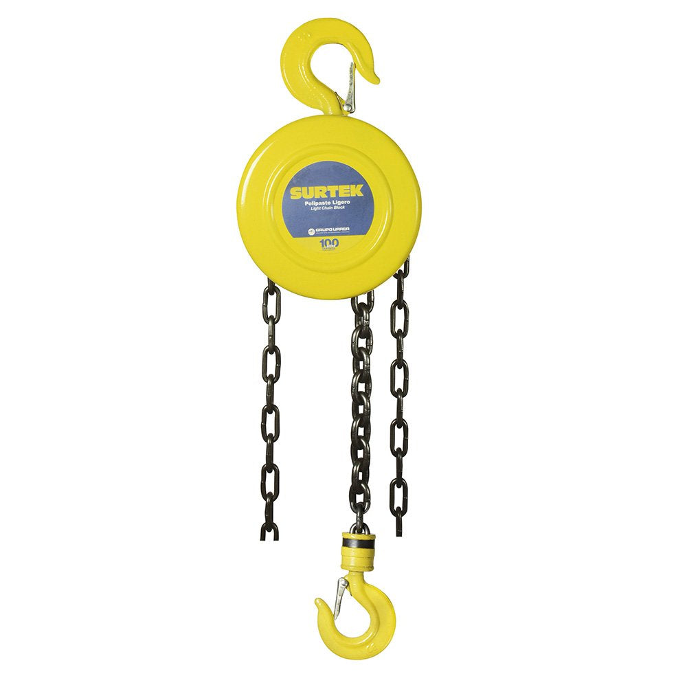 Surtek POLAC2L Polipasto Ligero, Garrucha, 1 Ton, Cadena 3 m