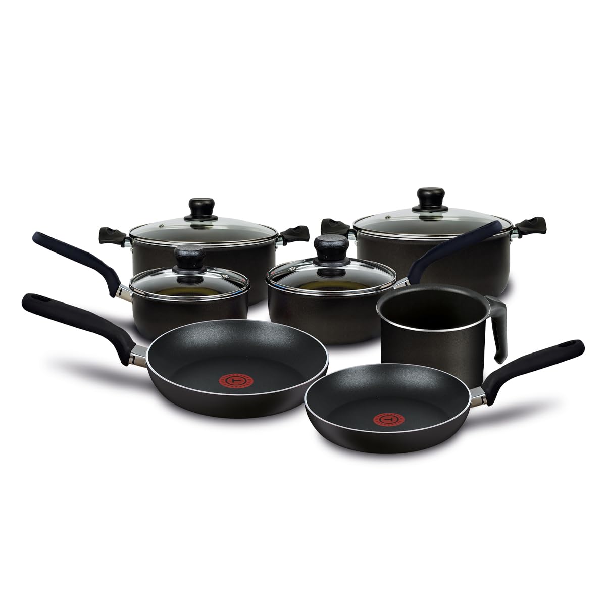 T-fal Batería de Cocina Family Cook Antiadherente Gris - 11 piezas