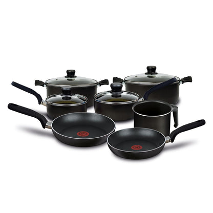 T-fal Batería de Cocina Family Cook Antiadherente Gris - 11 piezas