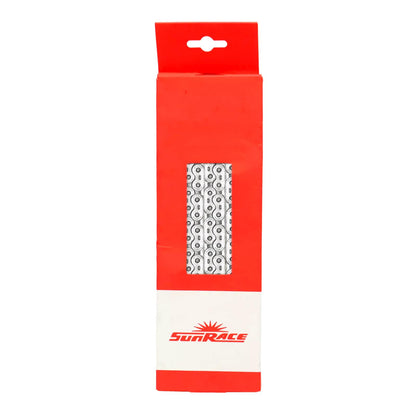 SUNRACE Cadena CNX46 1/2X1/8 1P 112 Eslabones Friccion Plata Cajita CNX46.112P.SS0.BXB