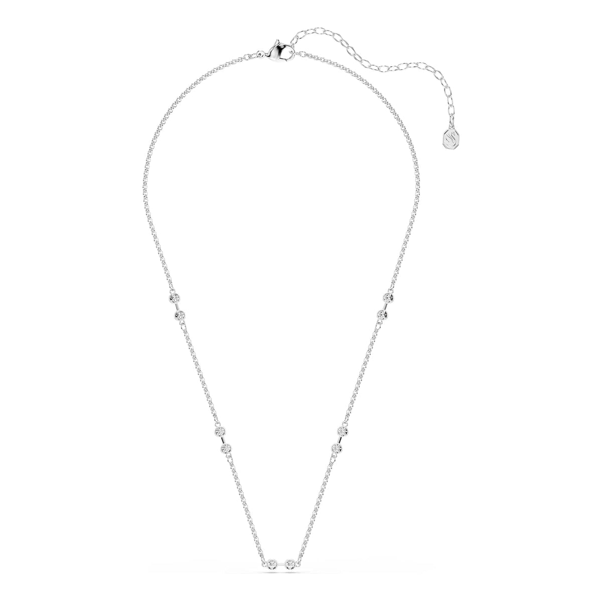 Collar Swarovski Remix, corte redondo, blanco, baño de rodio