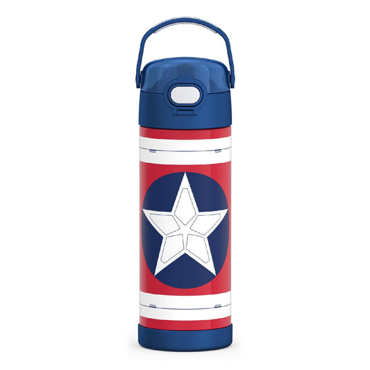 THERMOS FUNTAINER - Botella aislada al aspiradora de acero inoxidable de 16 onzas con tapa de boquilla ancha, Capitán América: Brave New World Movie