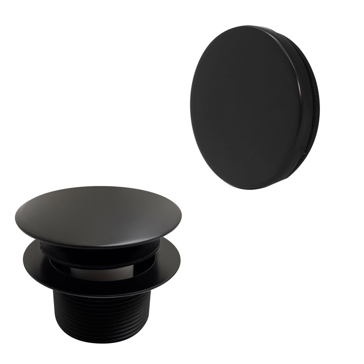 WestBrass MPSM - Tapón de drenaje para tina (1-1/2", rosca gruesa, con placa frontal flotante), Europeo, Negro mate
