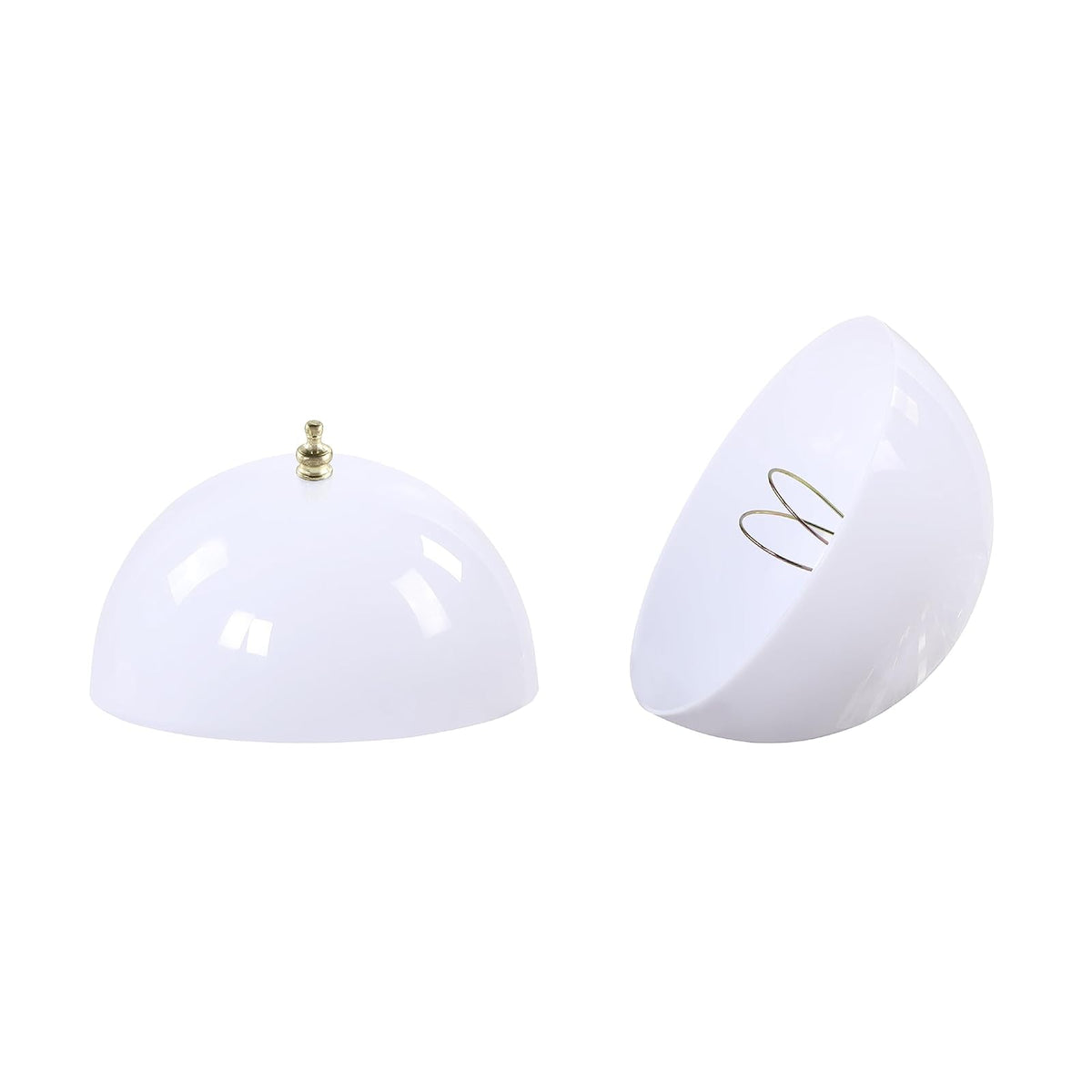 Aspen Creative 28008-15-2, visualización de cúpula con clip para bombillas tipo A, para interiores y acabado blanco, 7 5/8 pulgadas de diámetro x 4 pulgadas de altura, paquete de 2