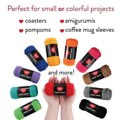 Red Heart Super Saver - Kit de manualidades para ganchillo y tejer y proyectos de Amigurumi