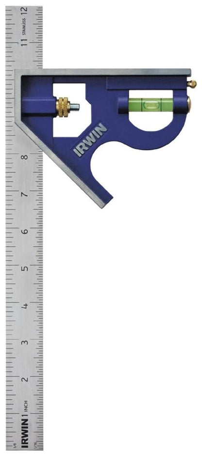 IRWIN Escuadra Combinada de Metal con Nivel y Bisel en T - 30.48 cm (12 pulgadas) - Cuadrado de combinación regular