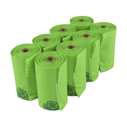 Fancy Pets Bolsas Compostables Biodegradables Sanitarias para Recoger Desechos y/o Heces Fecales de Perro con 8 Rollos / 120 bolsas