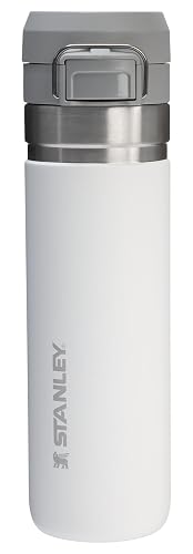 STANLEY Quick Flip GO Botella de 24 onzas, Frost | Tapa de botón | Plegable para viajes y deportes | Botella de agua a prueba de fugas | Acero inoxidable aislado | Sin BPA