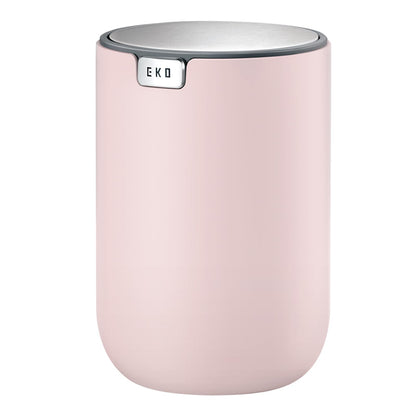 EKO Fandy Mini basura de mesa de 0.4 gal/1.5 l con tapa giratoria, papelera de computadora para encimera de baño, cambiador, café u oficina, pequeño cubeta de basura (rosa)
