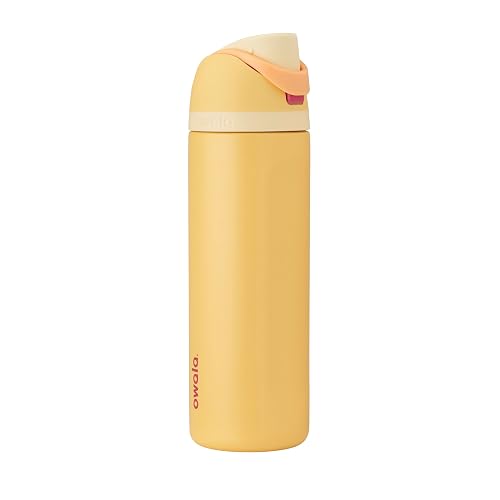 Owala Disney Princess FreeSip - Botella de agua aislada de acero inoxidable con popote para deportes y viajes, botella de agua deportiva sin BPA, 24 onzas, Belle