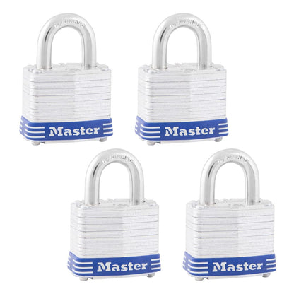 Master Lock 3QLDHCHD Zinc Plated Steel Padlocks, 4-Pack
