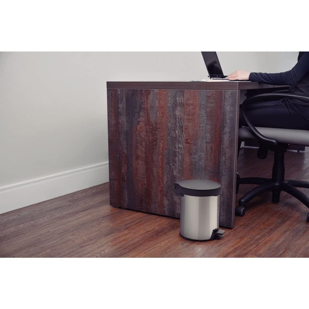Tramontina Basurero Contenedor Acero Inoxidable 5L | Metálico, pedal, cierre automático, tapa con borde sellado, 5 litros