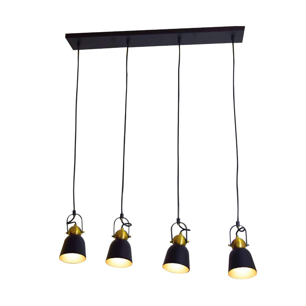 Tecnolite Lámpara Colgante Interior Decorativa 240CTL8004MVN, Base E27, 100-240 V, Negro Mate