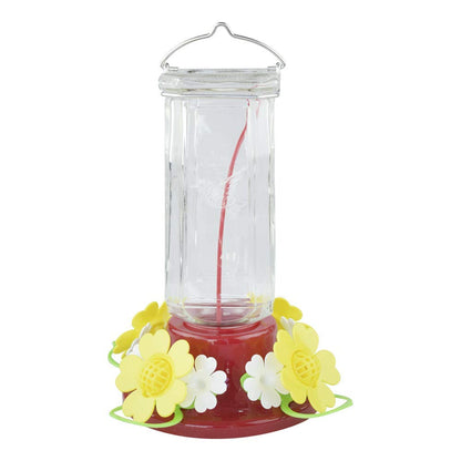 Redkite Bebedero de Vidrio Prisma para Colibrí 600 ml – Fácil de Colgar, Transparente y Resistente, Ideal para Jardín y Decoración del Hogar