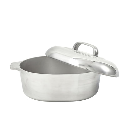 IMUSA - Asador ovalado de aluminio fundido de 13" H. con tapa