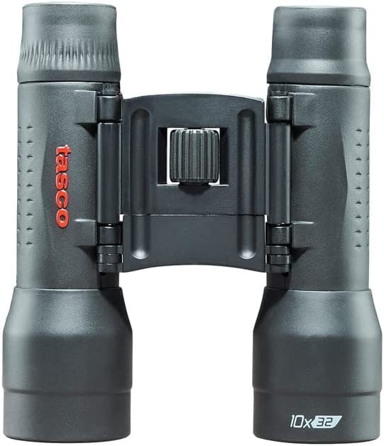 Tasco Binoculares Essentials Prisma Roof 10x32 mm Práctico y Ligero de Viaje. Binocular con Funda y Correa de Cuello. Prismáticos con Uso Multipropósito