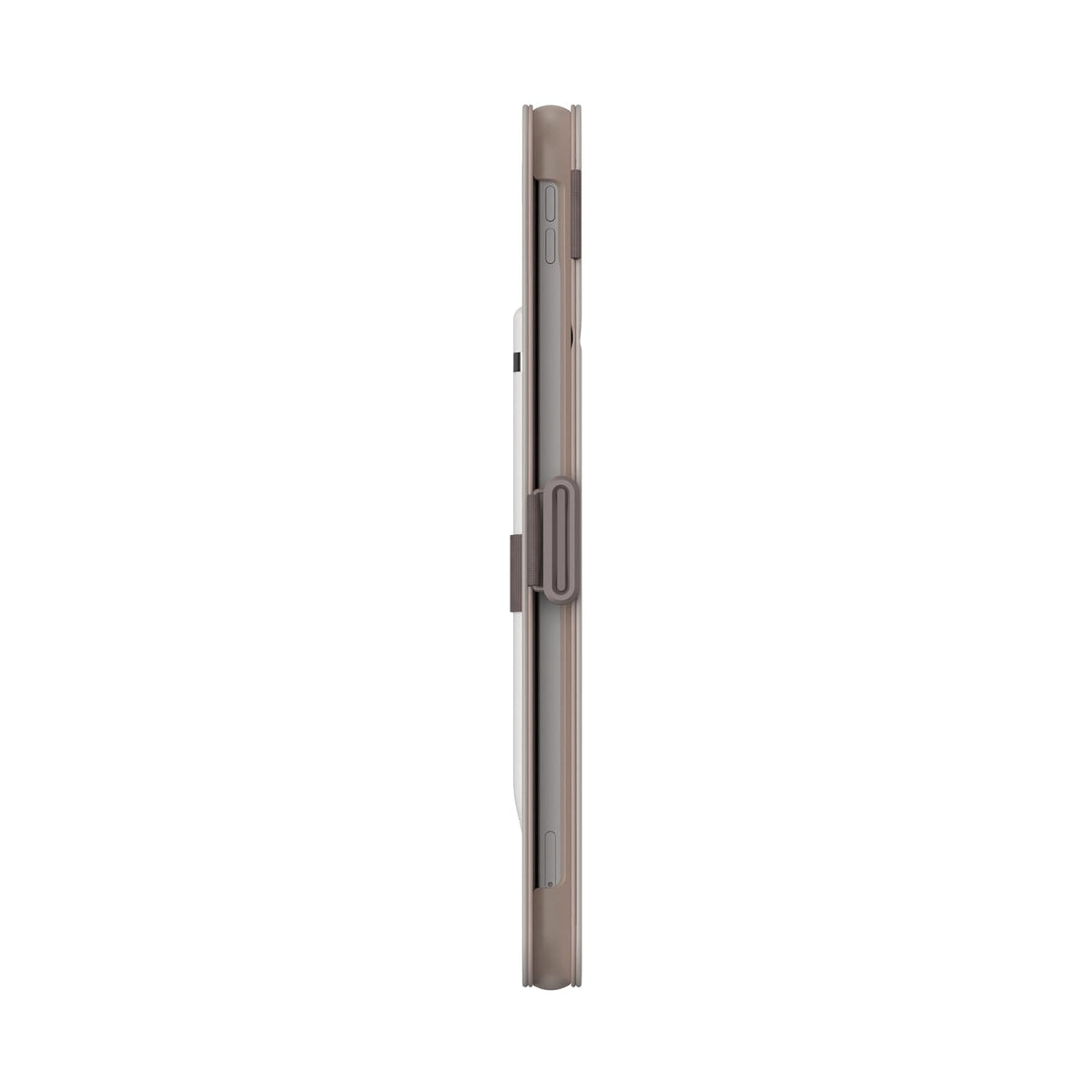Speck - Funda para iPad Pro de 10.9 Pulgadas de 10.9 Pulgadas, protección contra caídas y cámaras, Soporte Delgado de múltiples rangos, Soporte para lápices Apple - Gris Haya/Canela
