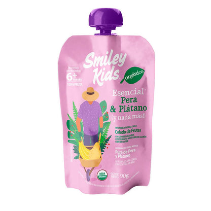 Smiley Kids Caja/18 Papillas Organica Mix Smoothie yogurt + Smoothie coco + Papilla pera-plátano