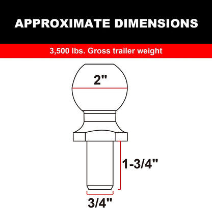 BIG RED Bola de Enganche de Remolque 2 Pulgadas 1,75 Toneladas ATRLY3120R