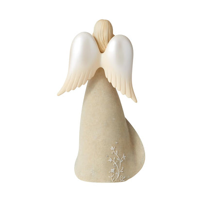 Enesco Foundations Collection Heart Hold You in Heaven - Figura de ángel de Duelo de Resina Pintada a Mano para coleccionar, Cifras Decorativas de ángeles para decoración del hogar, Estatua