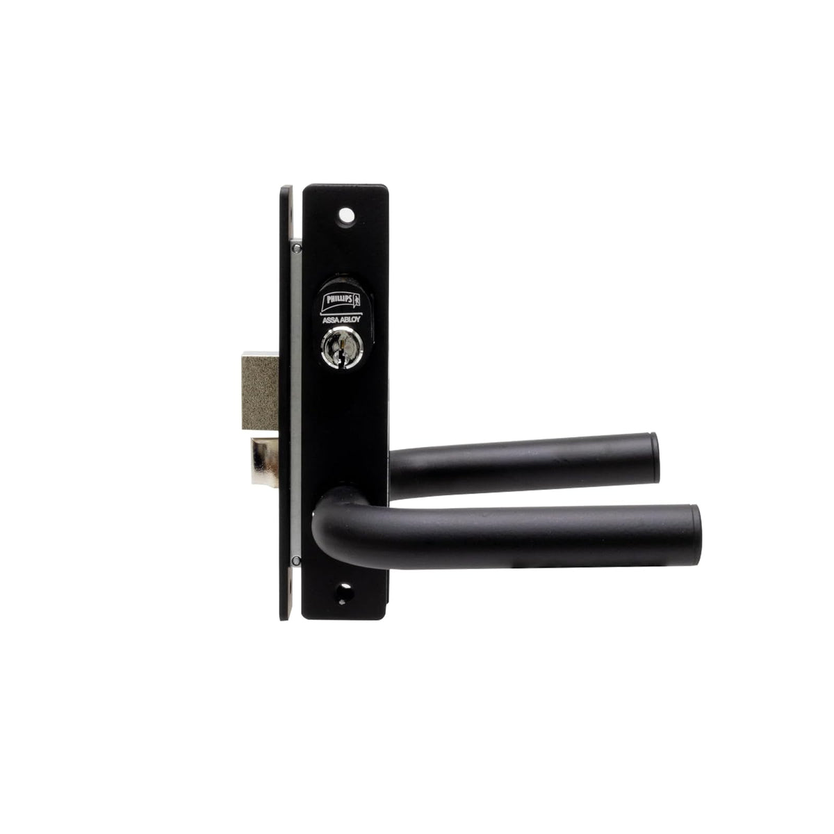 Phillips Cerradura Modelo Slim 570 Manija Redonda Para Puerta De Aluminio Negro