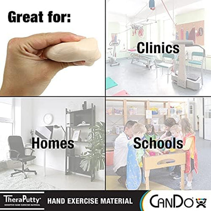 CanDo 10-2601 Antimicrobial Theraputty Exercise Material, 2 oz, Yellow-X-Soft