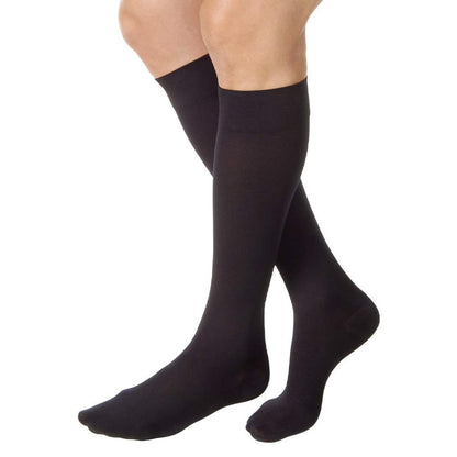JOBST Calcetines de compresión de alta graduación para la rodilla, de 15 a | Puntera cerrada, negro, pantorrilla completa, cómodos calcetines de compresión graduados diseñados para hombres y mujeres
