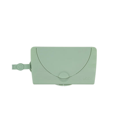 Ubbi On-The-Go - Dispensador de toallitas para bebé, contenedor portátil para viajes, accesorio imprescindible para recién nacidos, soporte para toallitas reutilizables, color verde salvia