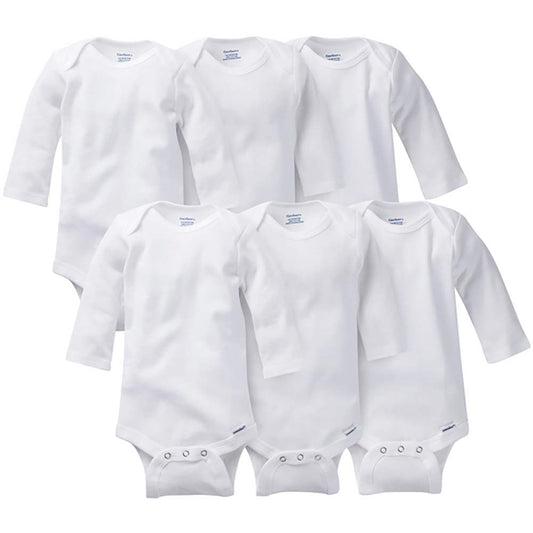 Gerber Multi-pack Long-sleeve Onesies Bodysuit Mitten Cuff Sizes Conjunto de camisetas para bebés y niños pequeños bebés unisex