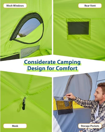 GOLABS Truck Bed Tent for 5-6 Ft Bed, 8-Minute Easy Setup by Pre-Assembled Design, Waterproof PU2000mm, 2-Person Portable with Extra Rainfly Cover for Camping & Outdoor, Includes Storage Bag