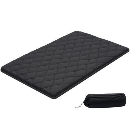 VEVOR Colchón Futón Japonés, Tatami Plegable de Tamaño Completo, con Bolsa de Almacenamiento y Herrajes de Montaje, Esterilla de 9 Capas para Meditación y Yoga, Color Negro, 2032 x 1372 x 89 mm