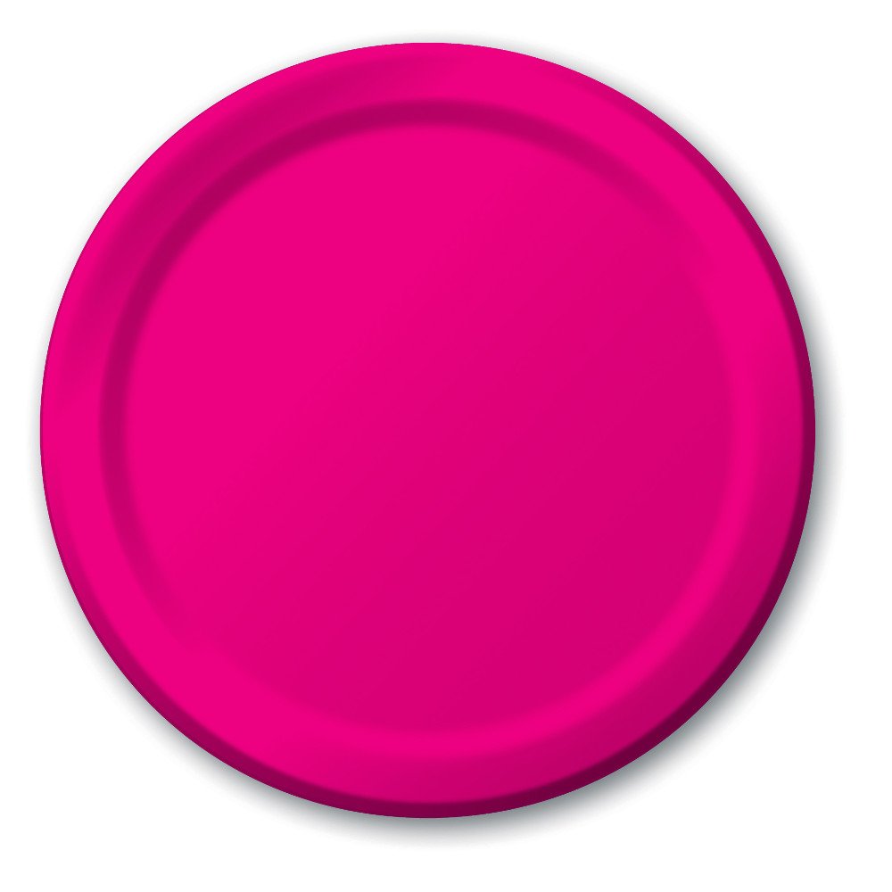 Creative Converting Platos de Papel para Banquete, Paquete de 24, 26 cm - Magenta (Hot Magenta) - Una talla - Sólido