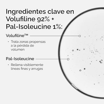 The Ordinary Volufiline 92% + Pal-Isoleucine 1%, Suero facial concentrado con efecto voluminizador, para el cuidado de la piel con pérdida de volumen, 15 ml