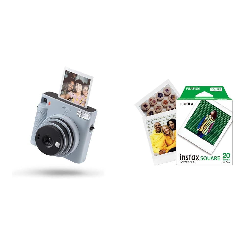 instax, SQ1, Cárama Instantanea, Azul, 6x13x12 centimetros + Fujifilm Película Square, Paquete de 2