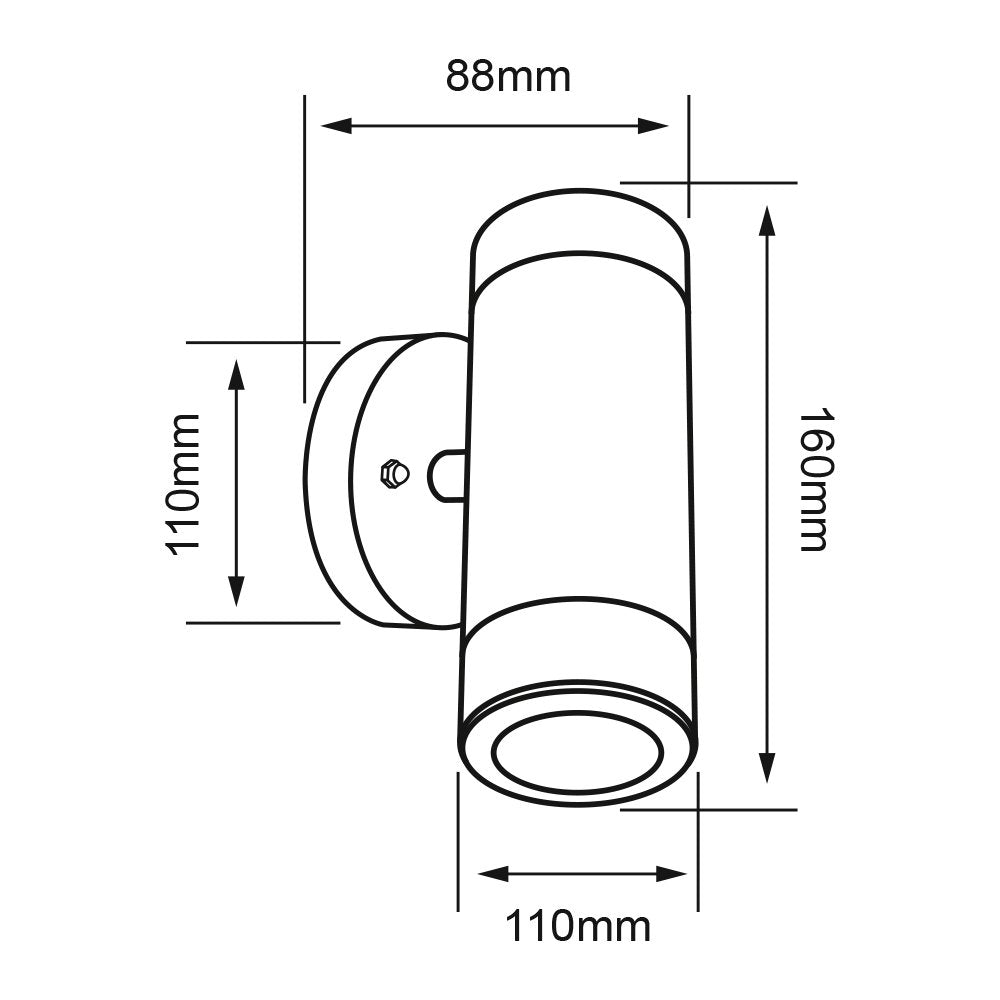 Tecnolite - Lámpara de exterior LED para sobreponer, 9 W, Luz suave cálida