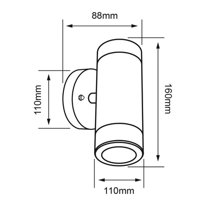 Tecnolite - Lámpara de exterior LED para sobreponer, 9 W, Luz suave cálida