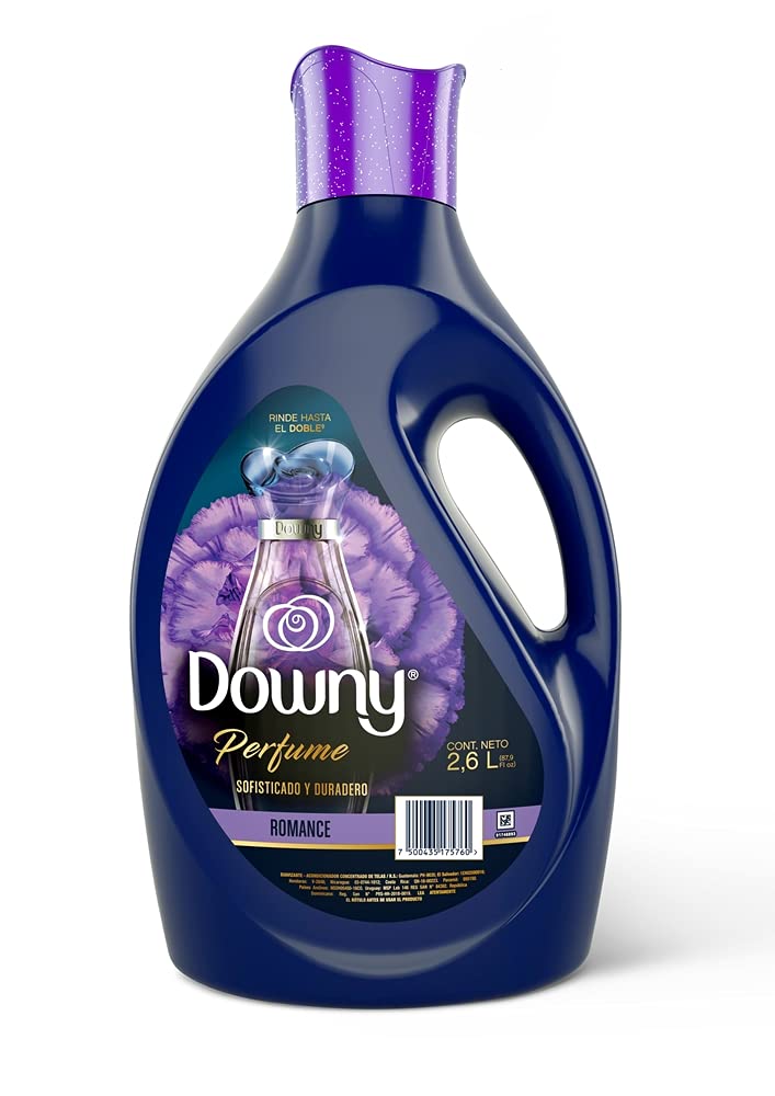 Downy Suavizante De Telas Concentrado Perfume Passion 2, 6 L, color, 2.6 ml, pack of/paquete de + Suavizante de Telas Romance Perfume Sofisticado y Duradero 2.6 L