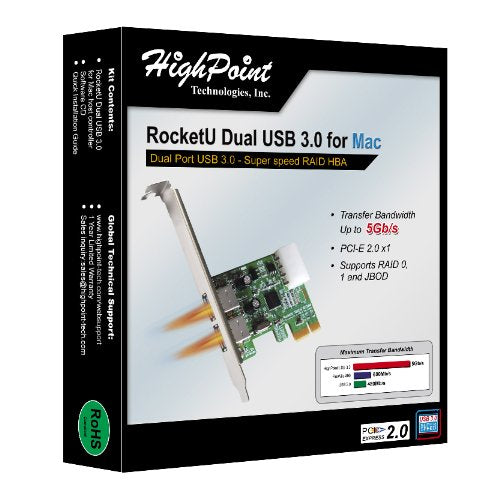 HighPoint RocketU Dual USB 3.0 for Mac Components