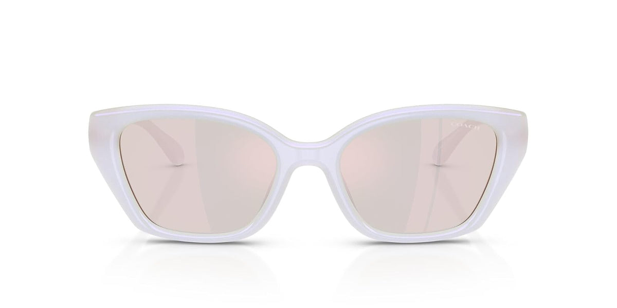 COACH Hc8434u Universal Fit Gafas Mujer - 53 mm - Perla metálica - espejo metálico