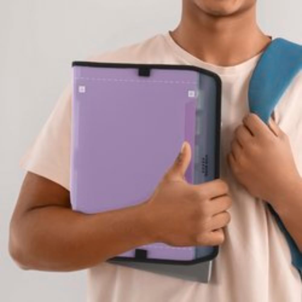 Five Star Organizador de archivos expandible de 7 bolsillos + aplicación de estudio, carpetas de archivos expansibles de plástico con pestañas personalizables y cubierta transparente, capacidad para
