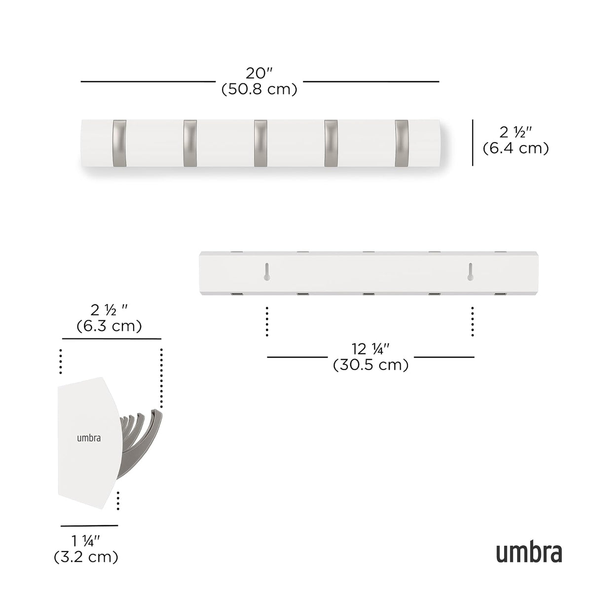 umbra Flip 5 ganchos, Blanco