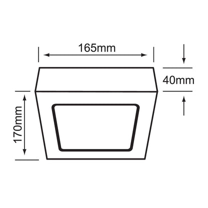 Tecnolite Lámpara Plafón LED de Sobreponer 12 W, Luz de Día, Interiores, No atenuable, LED integrado