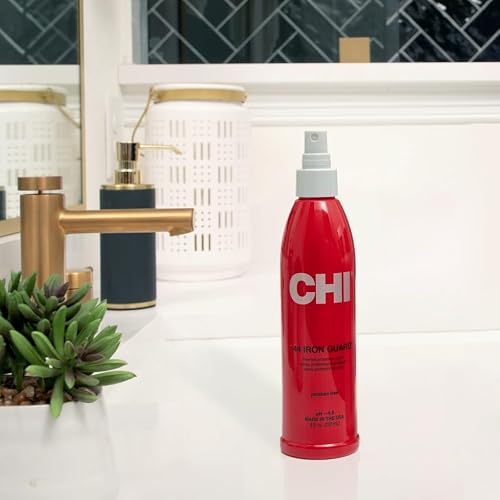 CHI 44 Iron Guard Spray de protección térmica, Fórmula nutritiva que ayuda a resistir el daño del calor y a domar el encrespamiento, Transparente, 227 ml