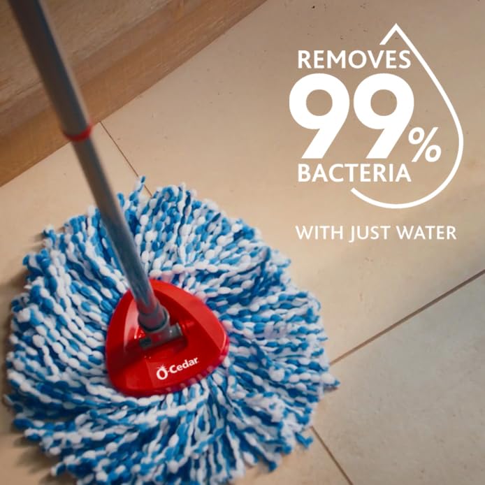 O-Cedar EasyWring RinseClean - Recambio de Microfibra para trapeador giratoria, 1 Paquete, Azul