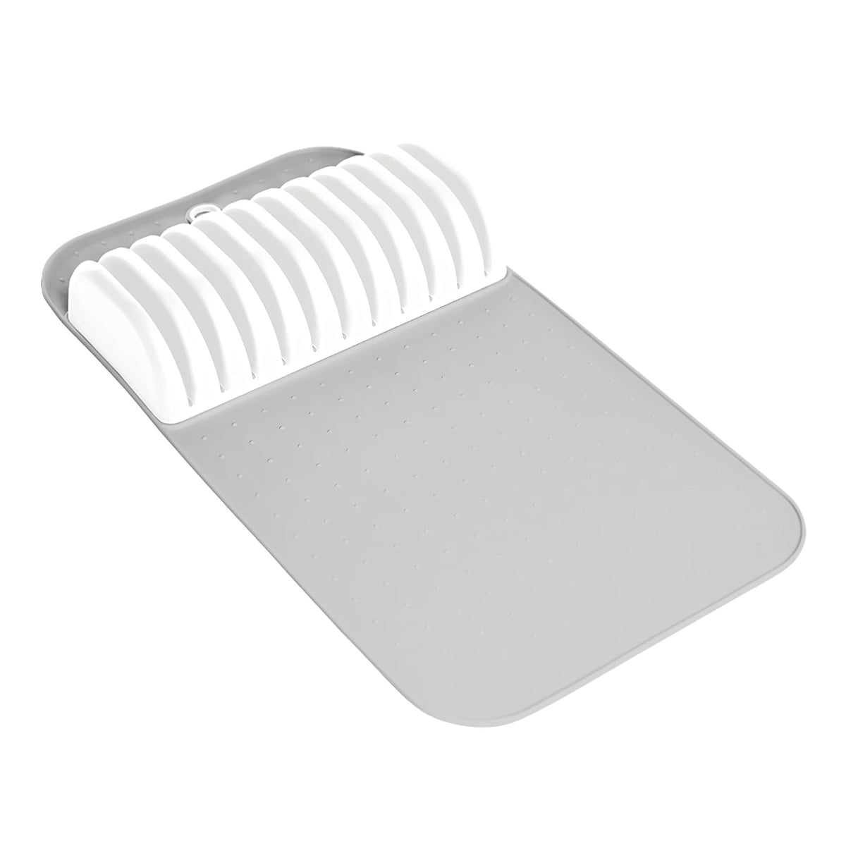Madesmart Classic - Alfombrilla de cuchillo grande con agarre suave, cajón antideslizante, organización duradera para el hogar, sin BPA, color blanco