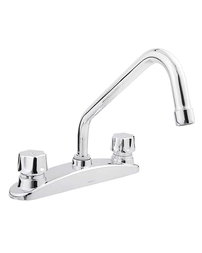 URREA 318QC Mezcladora para Cocina de 8” con Manerales Tipo Queen, Latón Cromado