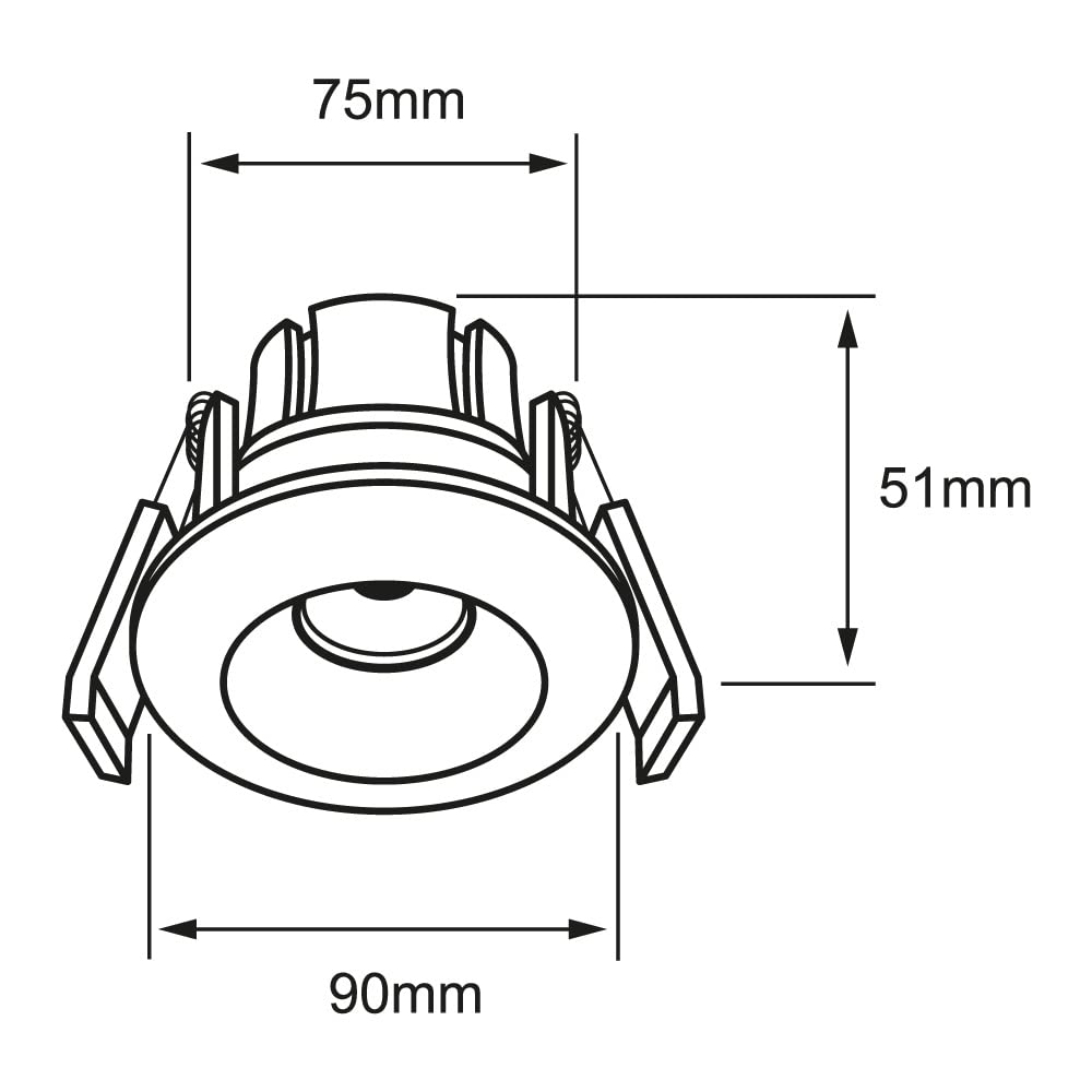 Tecnolite Lámpara Downlight LED Empotrable 9 W, Luz Suave Cálida, A Prueba de Vapor, LED integrado