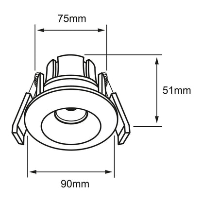 Tecnolite Lámpara Downlight LED Empotrable 9 W, Luz Suave Cálida, A Prueba de Vapor, LED integrado